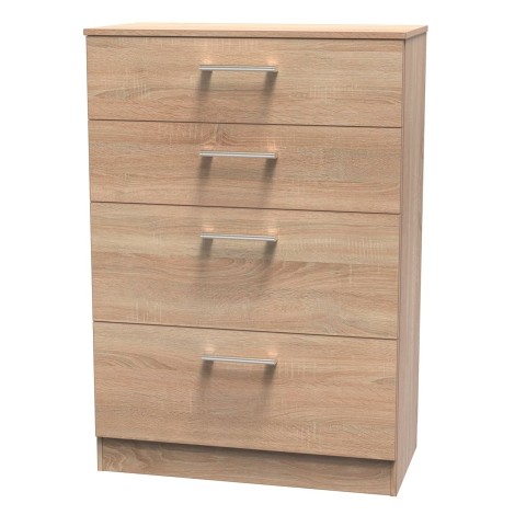 Devon - Deep - Chest of 4 Drawers - Bardolino Oak Finish