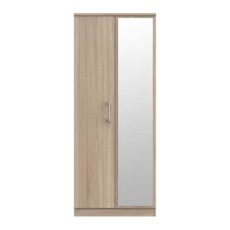 Devon - 2 Door - Double - Mirrored Wardrobe - Bardolino Oak Finish