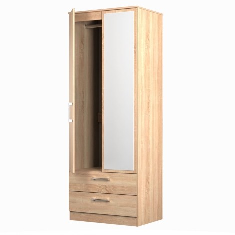 Devon - 2 Door 2 Drawer - Double - Plain Wardrobe - Bardolino Oak Finish