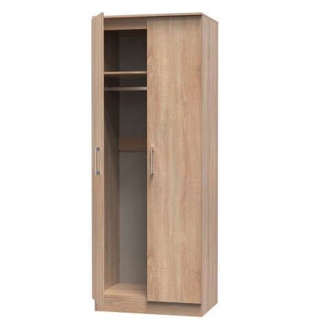 Devon - 2 Door - Tall - Plain Wardrobe - Bardolino Oak Finish