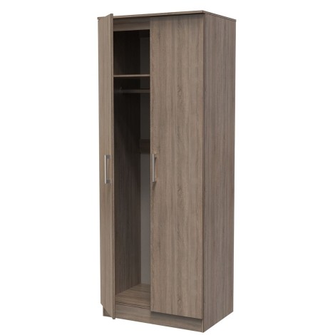 Devon - 2 Door - Tall - Plain Wardrobe - Darkolino Oak Finish