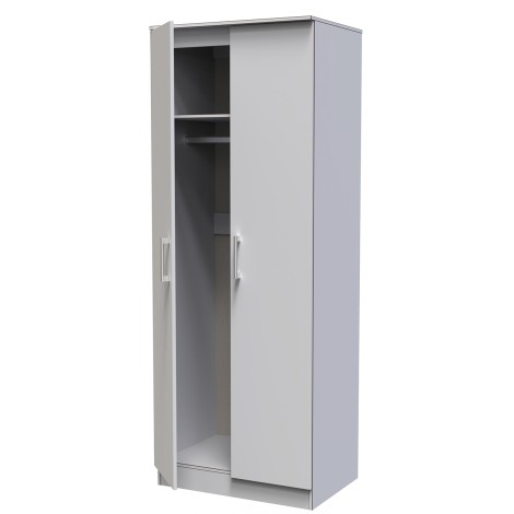 Devon - 2 Door - Tall - Plain Wardrobe - Grey Matt Finish