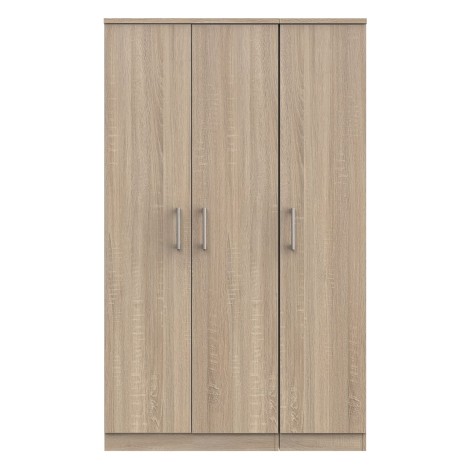 Devon - 3 Door - Triple - Plain - Tall Wardrobe - Bardolino Oak Finish