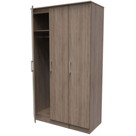 Devon - 3 Door - Triple - Plain - Tall Wardrobe - Darkolino Oak Finish