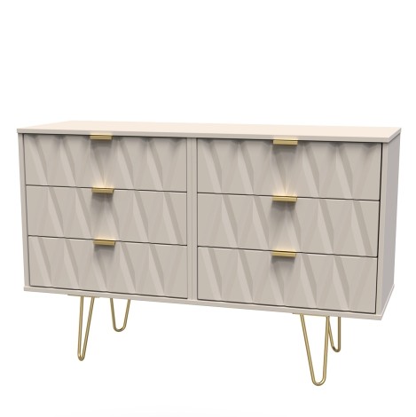 Diamond - Wide - Chest of 6 Drawers - Kashmir Matt Finish