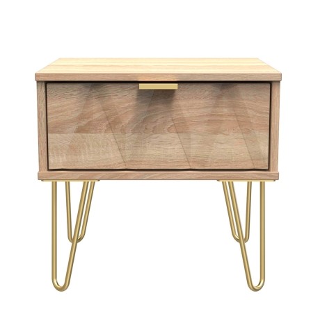 Diamond - 1 Drawer - Bedside Cabinet - Bardolino Oak Finish