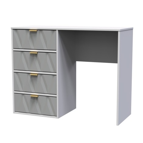 Diamond - Shadow Matt - Single Pedestal Dressing Table / Vanity Table / Desk - Grey  Matt Finish