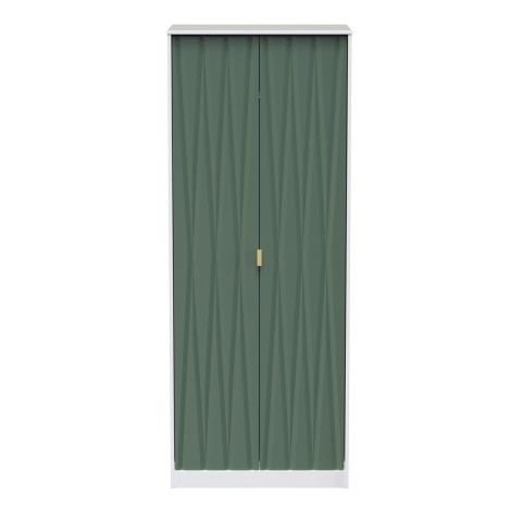 Diamond - Labrador - 2 Door - Double - Tall - Plain Wardrobe - White Matt Base