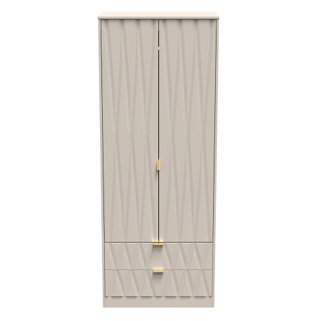 Diamond - 2 Door 2 Drawer - Double - Tall - Plain Wardrobe - Kashmir Matt Finish