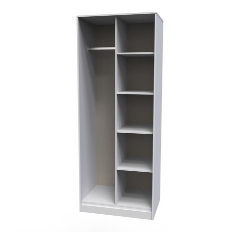 Diamond - Graphite - Open Shelves - Wardrobe - Grey Matt Base