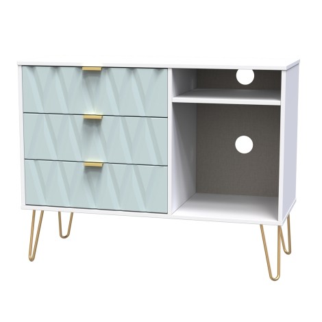 Diamond - Duck - 3 Drawer - TV Unit - White Matt Base