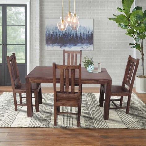 Dakota - Mango Wood - 145cm - Fixed Top Dining Table - Walnut Brown