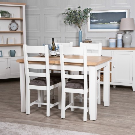 Eaton - Oak and White - Painted - 1.2m butterfly extending table