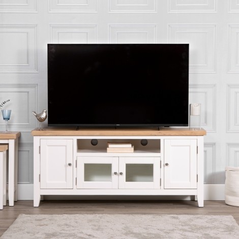 Eaton - Oak and White - Painted - Large TV Unit