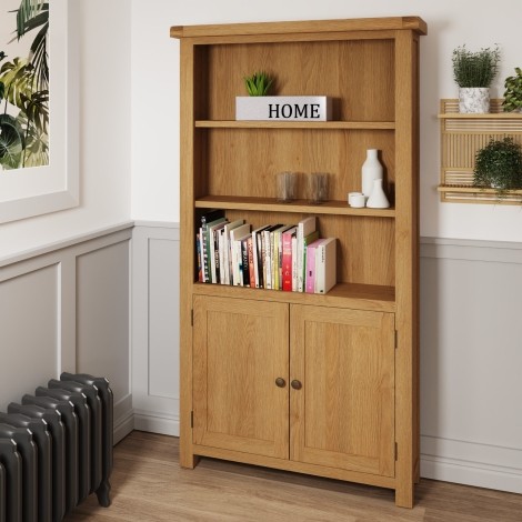 Colton Medium Oak -  Large Bookcase