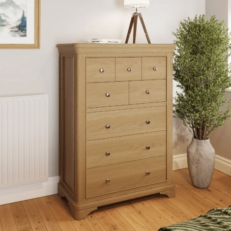 Faire - 5 Over 3 Chest of Drawers with Oak Top - Natural Oak Finish