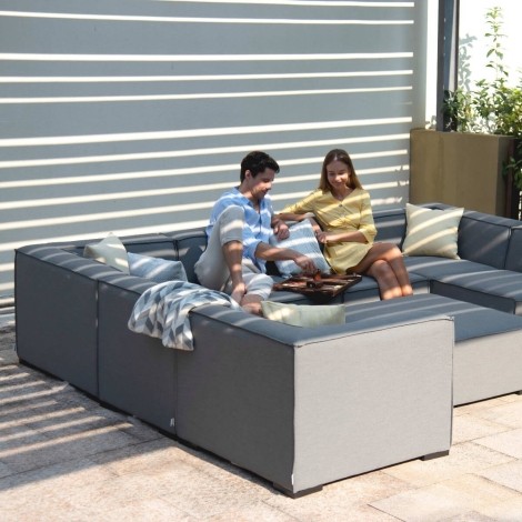 Apollo - Large Corner Sofa Group - Flanelle