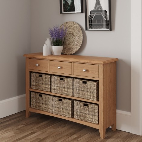 Goa Light Oak - 3 Drawer 6 Basket Cabinet