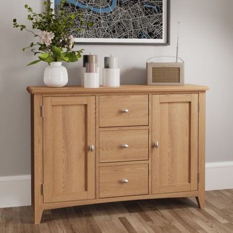 Goa Light Oak - 3 Door 3 Drawer Sideboard