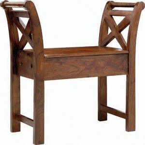 Agra - Sheesham Wood - Brown - Single Seater Bench With Storage