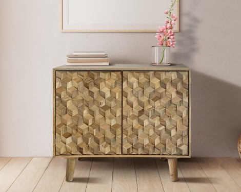 Geometric - Mango Wood - Small Sideboard