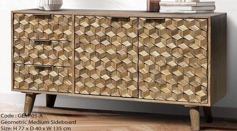 Geometric - Mango Wood - Medium Sideboard