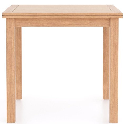 Arlena - Natural Oak Large Flip Top Square Dining Table 85 to 170cm/8.5m to 1.7m - Matte Lacquer Finish