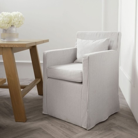 Hettie - Grey Cotton Blend Fabric Dining Chair