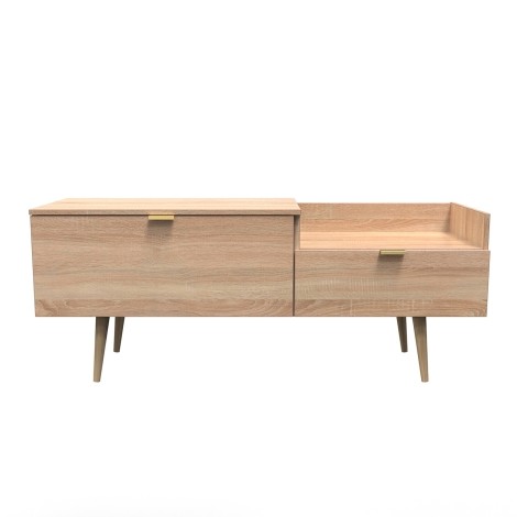 Hong Kong - Bardolino Oak - TV Console Unit - Natural Wood Leg