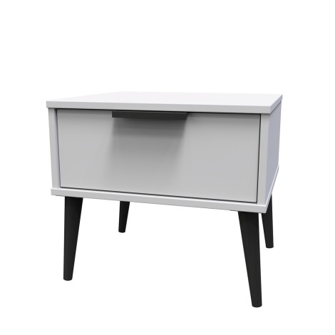 Hong Kong - Grey Matt - Medium - Chest of 1 Drawer - Black Wooden Leg