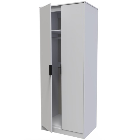 Hong Kong - 2 Door - Plain - Tall - Double Wardrobe - Grey Matt Finish