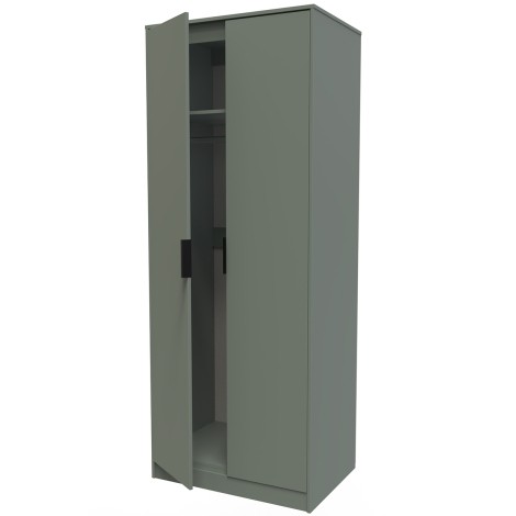 Hong Kong - 2 Door - Plain - Tall - Double Wardrobe - Reed Green Finish