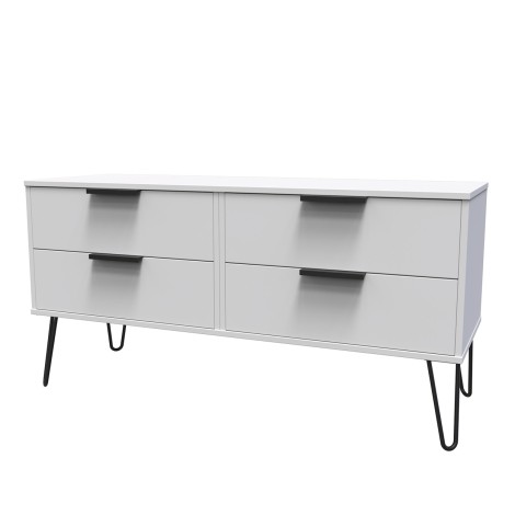 Hong Kong -  Grey Matt - 4 Drawer Bed Box - Black Hairpin Leg