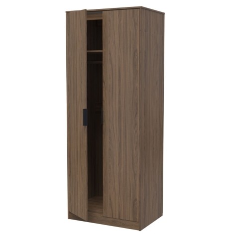 Hong Kong - 2 Door - Plain - Tall - Double Wardrobe - Carini Walnut Finish