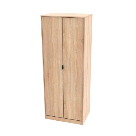 Hong Kong - 2 Door - Plain - Tall - Double Wardrobe - Jigsaw Bardolino Oak Finish