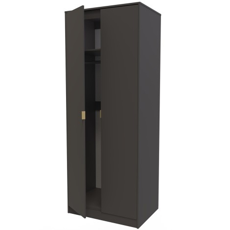 Hong Kong - 2 Door - Double - Plain - Tall Wardrobe - Graphite Finish