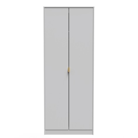 Hong Kong - 2 Door - Plain - Tall - Double Wardrobe - Grey Matt Finish Base