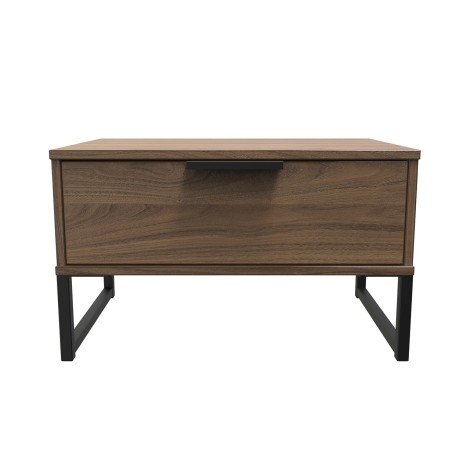 Hong Kong - Carini Walnut - Medium - Chest of 1 Drawer - Black Sleigh Leg