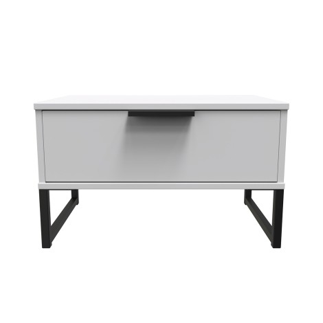 Hong Kong - Grey Matt - Medium - Chest of 1 Drawer - Black Sleigh Legs