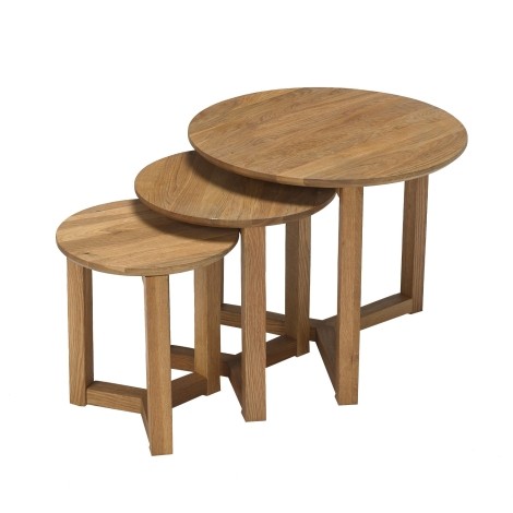 Stow - Solid Oak - Nest of 3 Tables