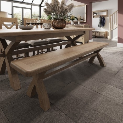 Hoxley Smoked Oak - 200cm Bench