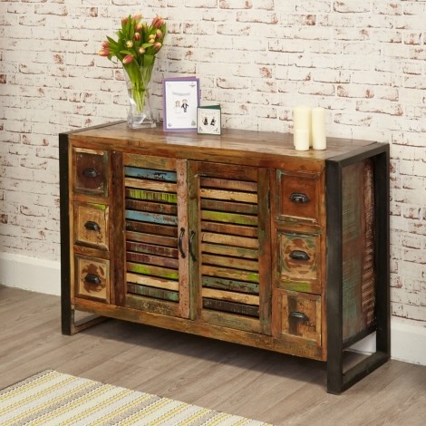 Baumhaus - Urban Chic - Reclaimed Wood - 6 Drawer Sideboard - IRF02B