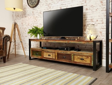 Baumhaus - Urban Chic - Reclaimed Wood - Open Widescreen Television Cabinet - IRF09C
