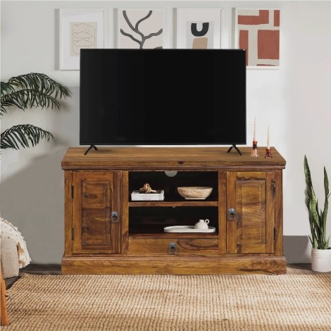 Ganga - Sheesham Wood - Brown - 2 Door - Plazma TV Unit