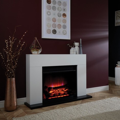 Lindale - 42" White Electric Fireplace Suite - 2kW 