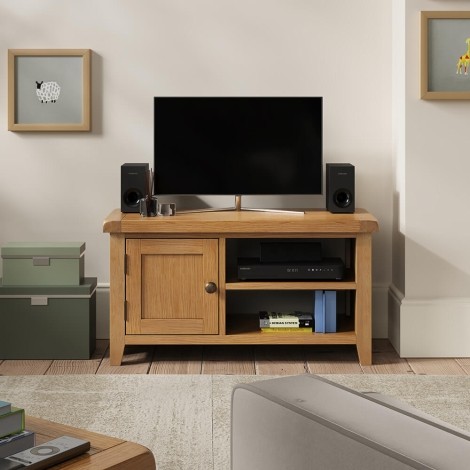 Bartley Oak - 1 Door Standard Tv Unit - Matt Lacquer Finish