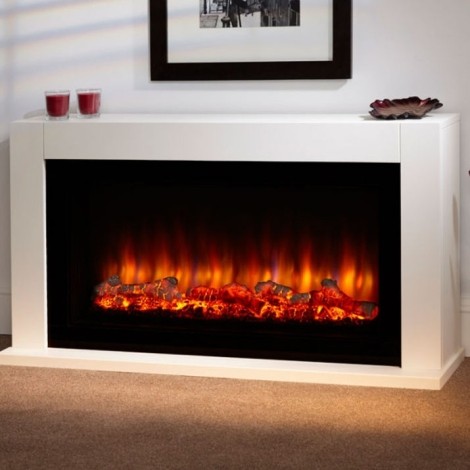 Lumley - 48" White Electric Fireplace Suite - 2kW