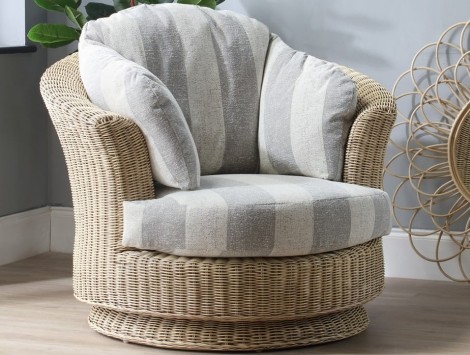 Desser - Dijon - Natural Wash - Cane Lyon Swivel Chair