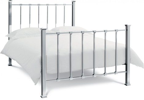 Madison - Shiny Nickel - 135cm 4'6" Double - Metal Bedstead