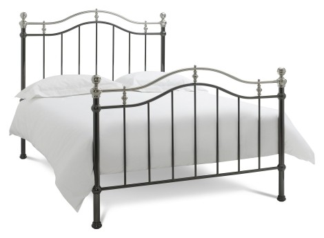 Chloe Black & Shiny Nickel - 135cm 4'6" Double - Metal Bedstead